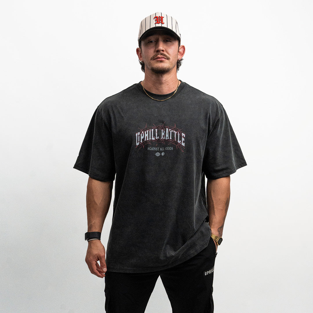 Barbed Wire Oversized Tee - Black