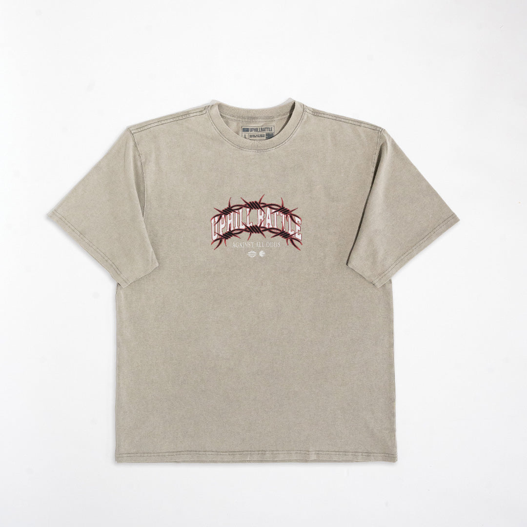 Barbed Wire Oversized Tee - Stone