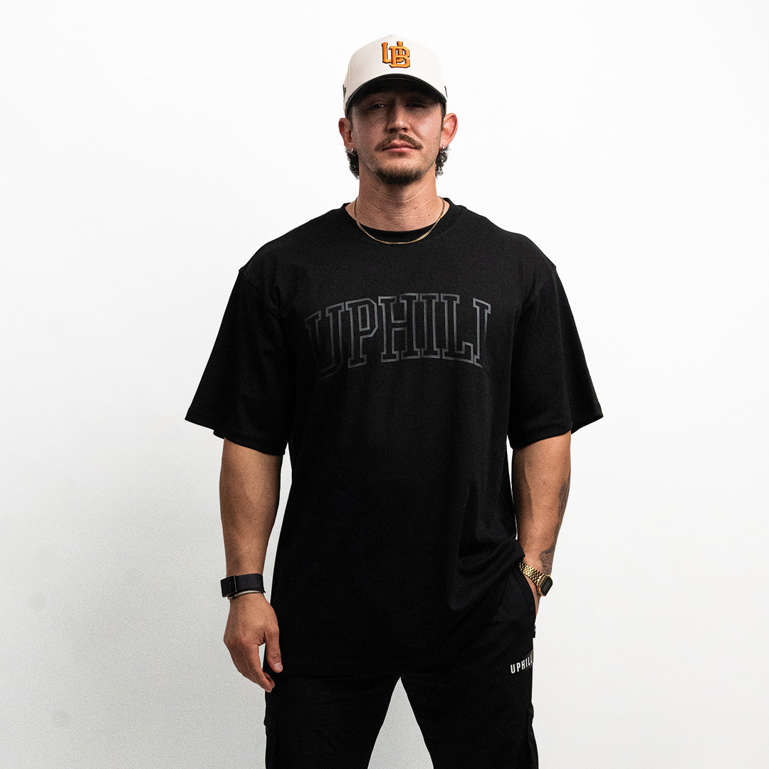 Essential UPHILL Oversized Tee - Shadow Black