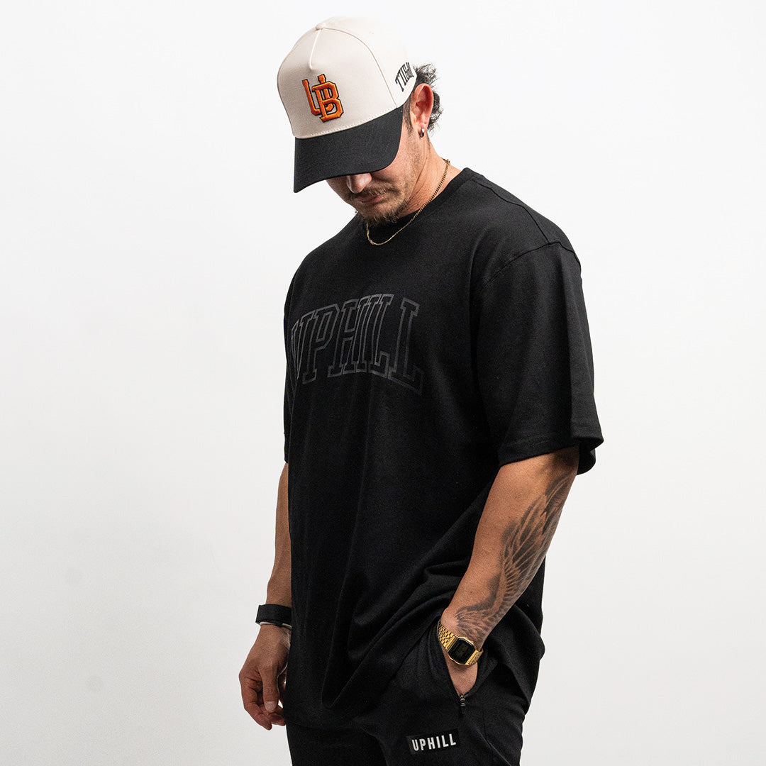 Essential UPHILL Oversized Tee - Shadow Black