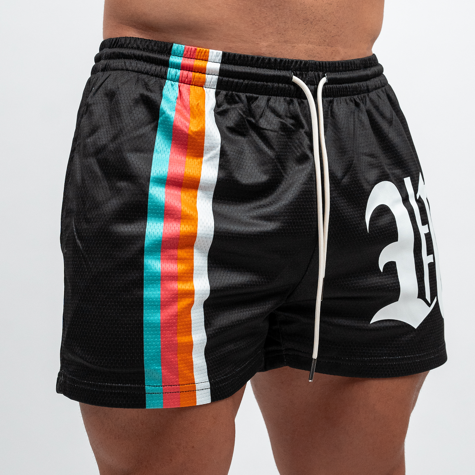 Vintage Stripe Shorts - Black