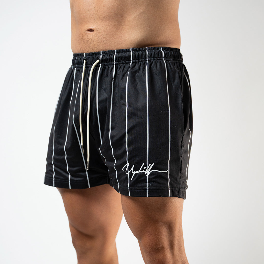 Pin Stripe Mesh Shorts Black/White