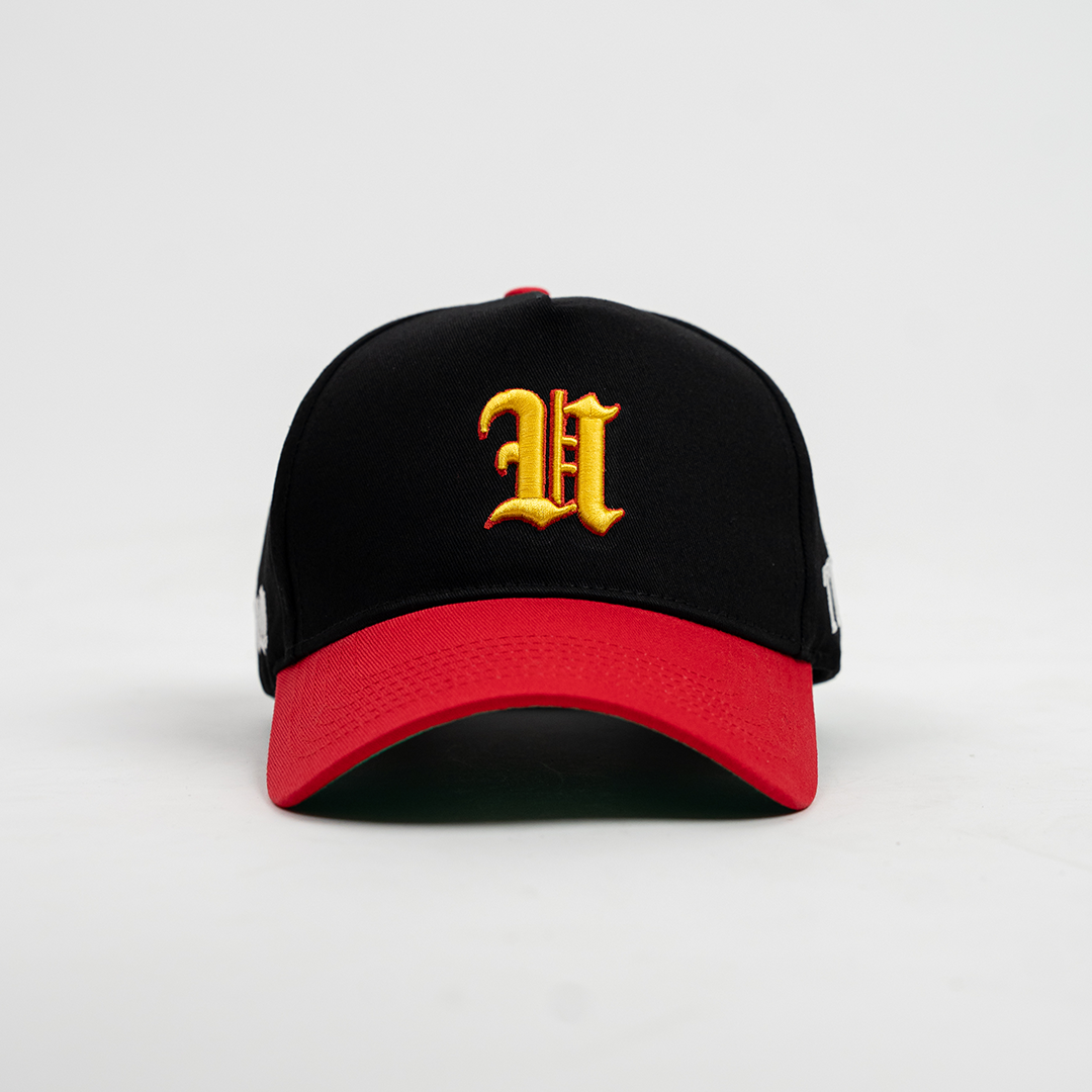 Embellished Black Cap with Gold and Red Accents Cleveland C Black Cavs Swarovski Crystal Rhinestone Hat - Etsy main image 4