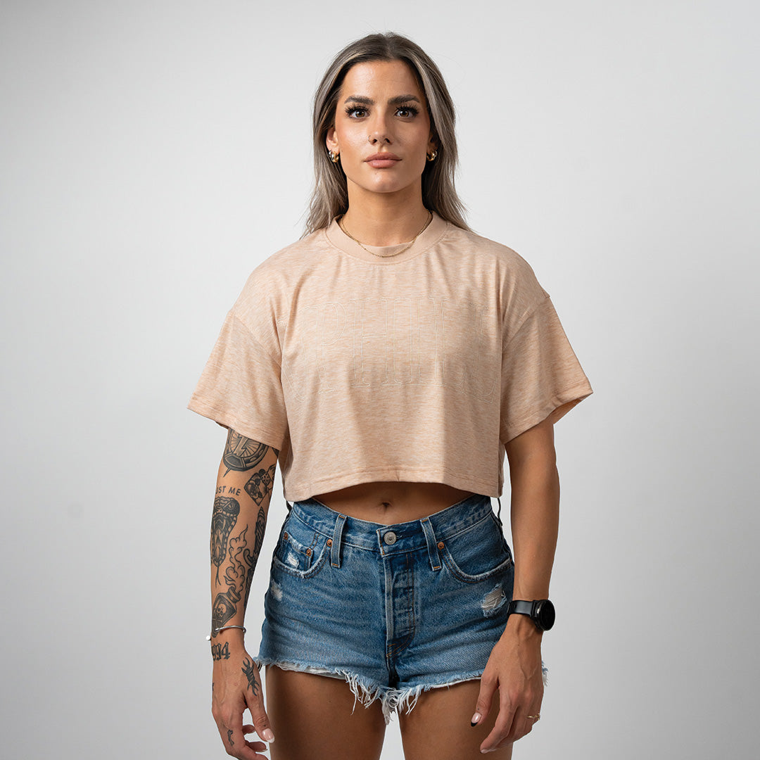 Uphill Women's Crop Tee - Peach