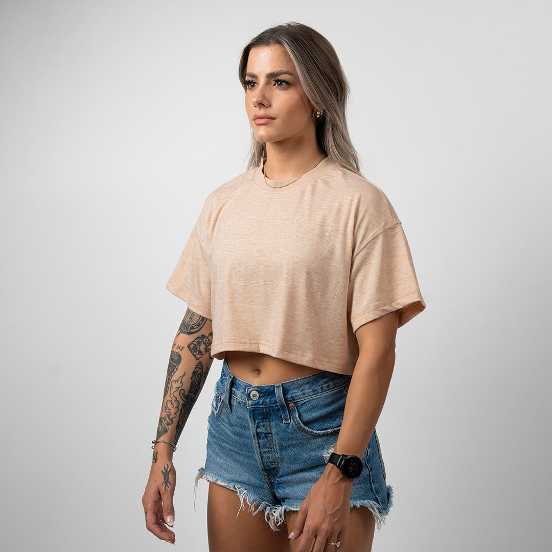 Uphill Women's Crop Tee - Peach