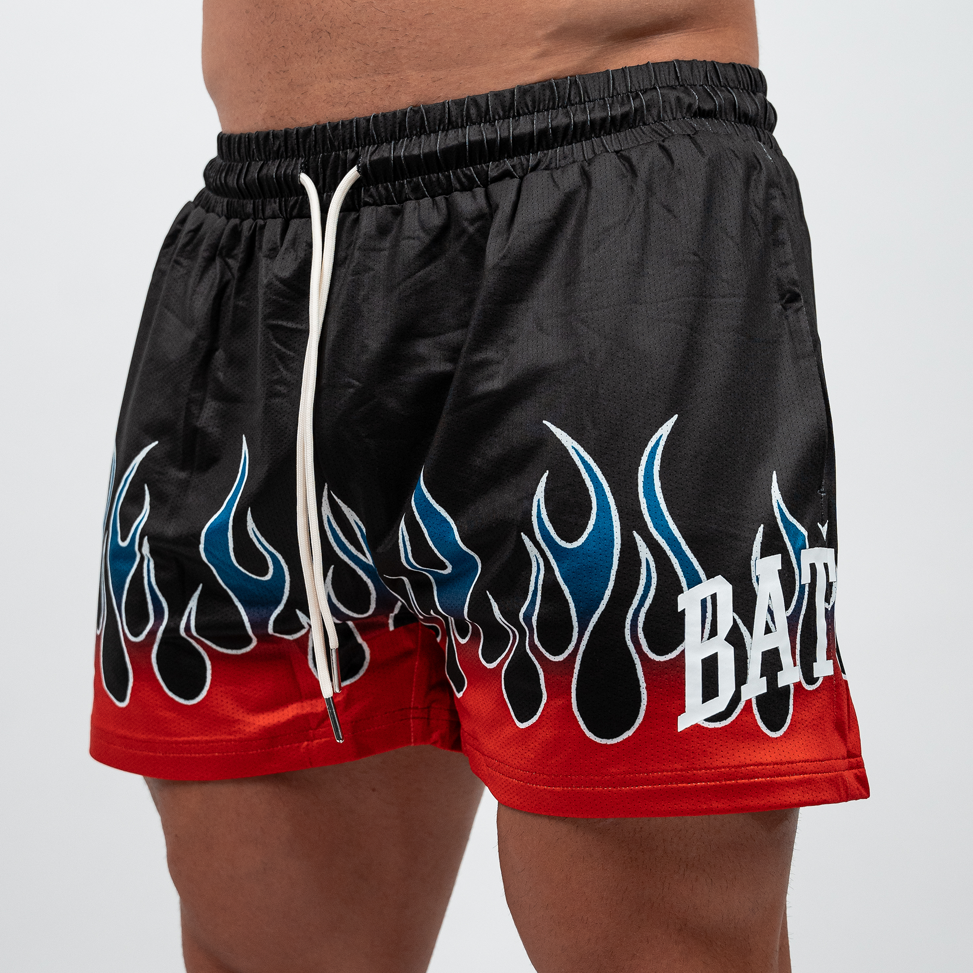 Red Flame Mesh Shorts