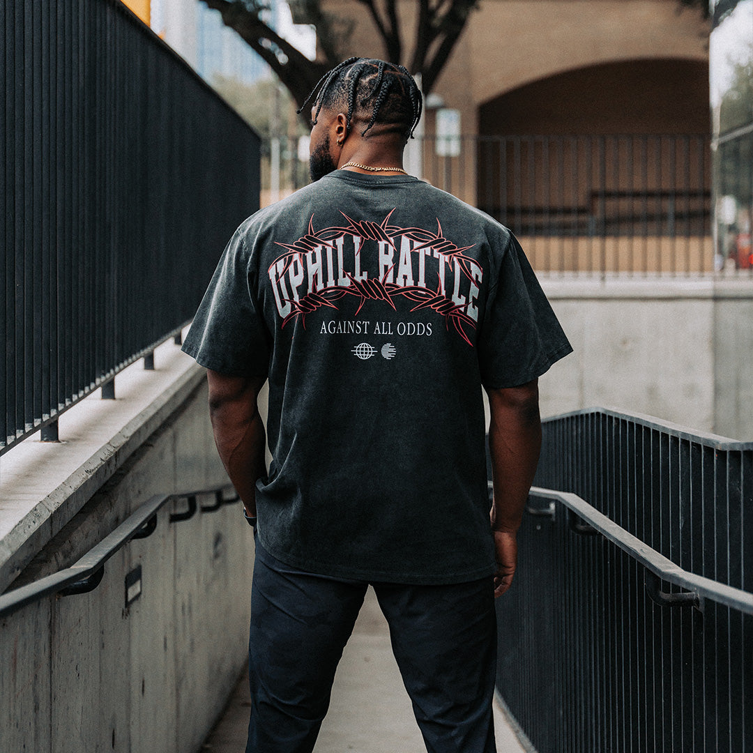 Barbed Wire Oversized Tee - Black