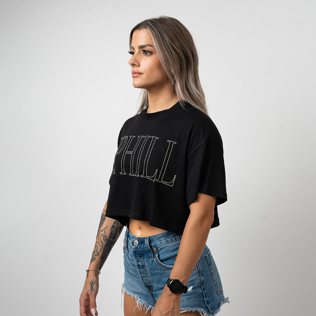 Uphill Women's Crop Tee - Black