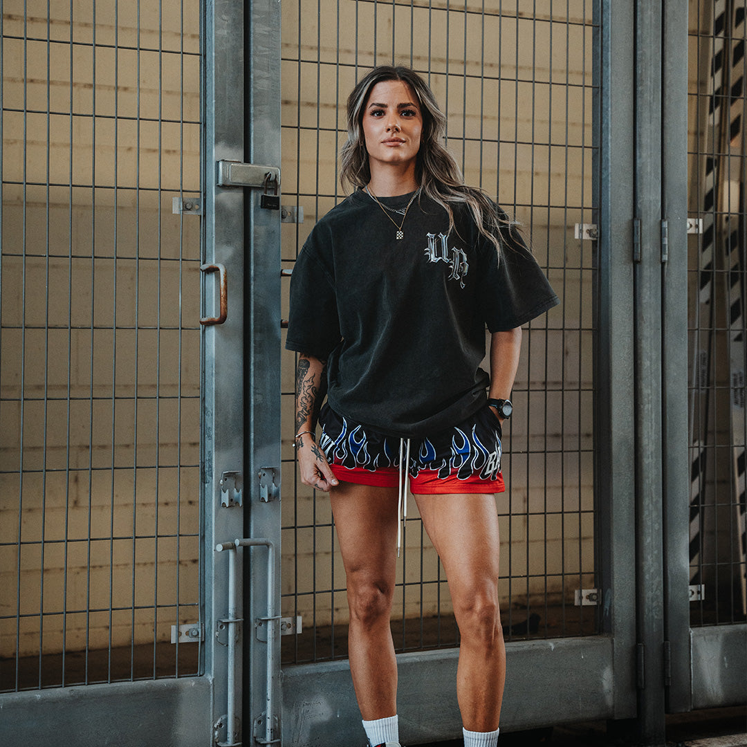 Red Flame Mesh Shorts