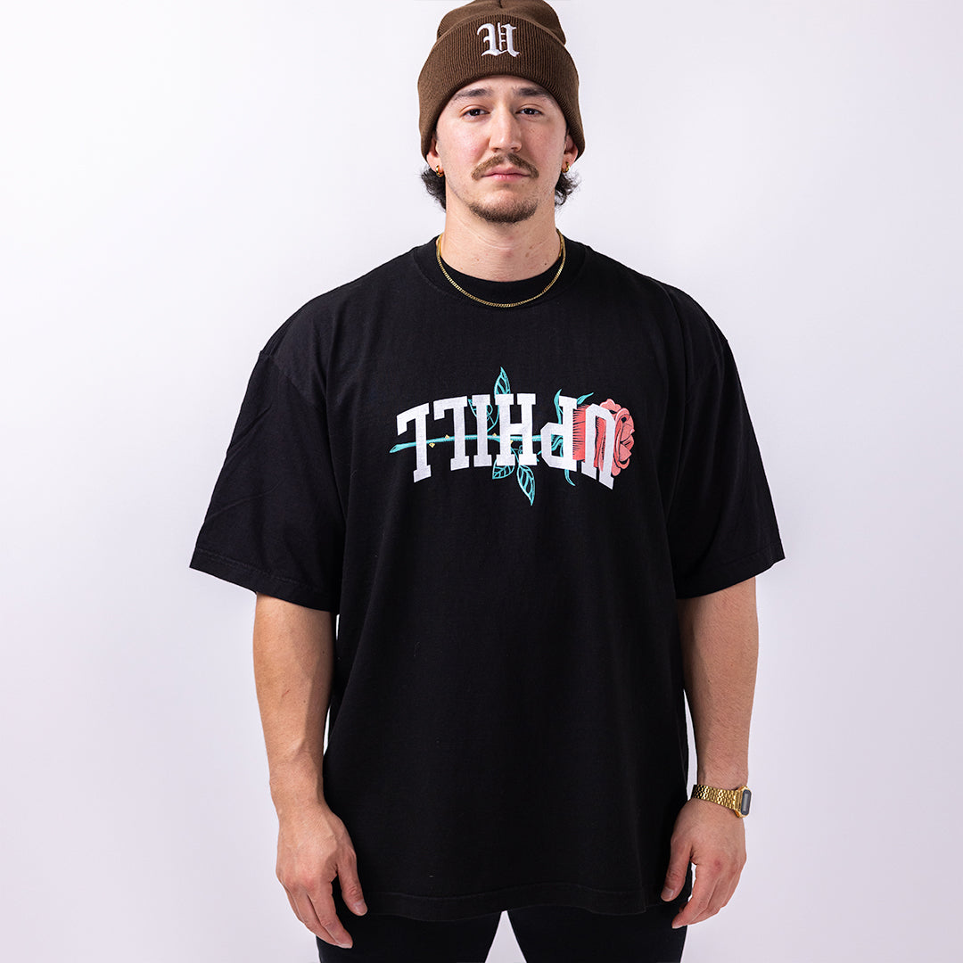 ⅂⅂IHԀՈ Heavyweight Rose Tee Black