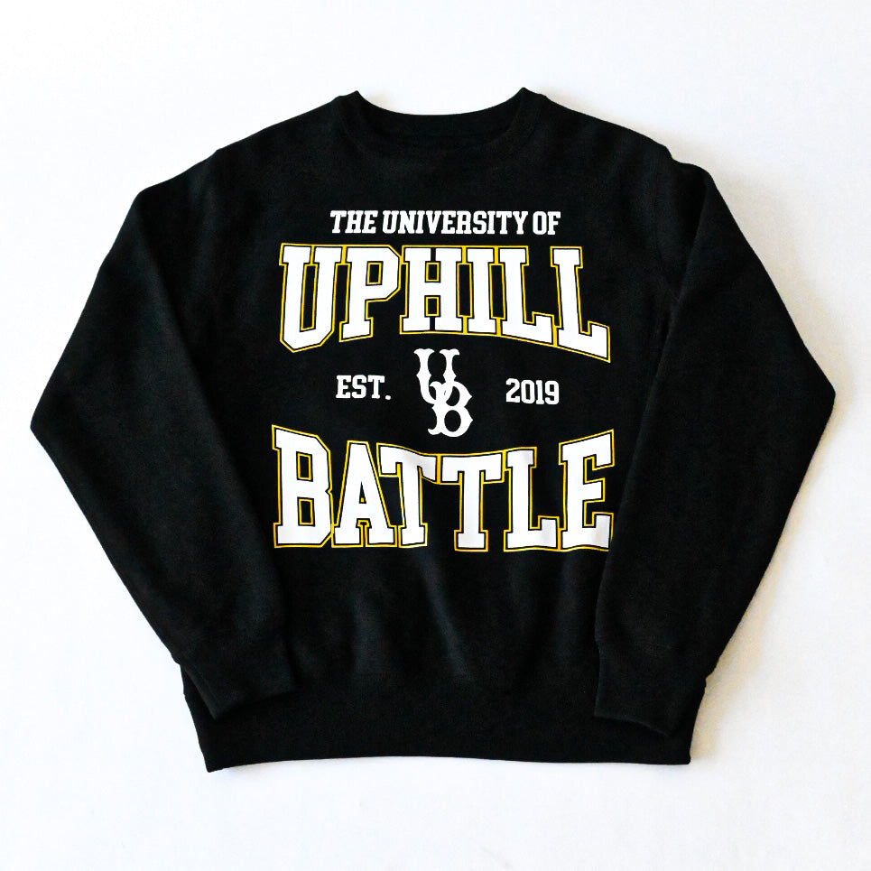 "THE UNIVERSITY" Black Crew Neck Sweater
