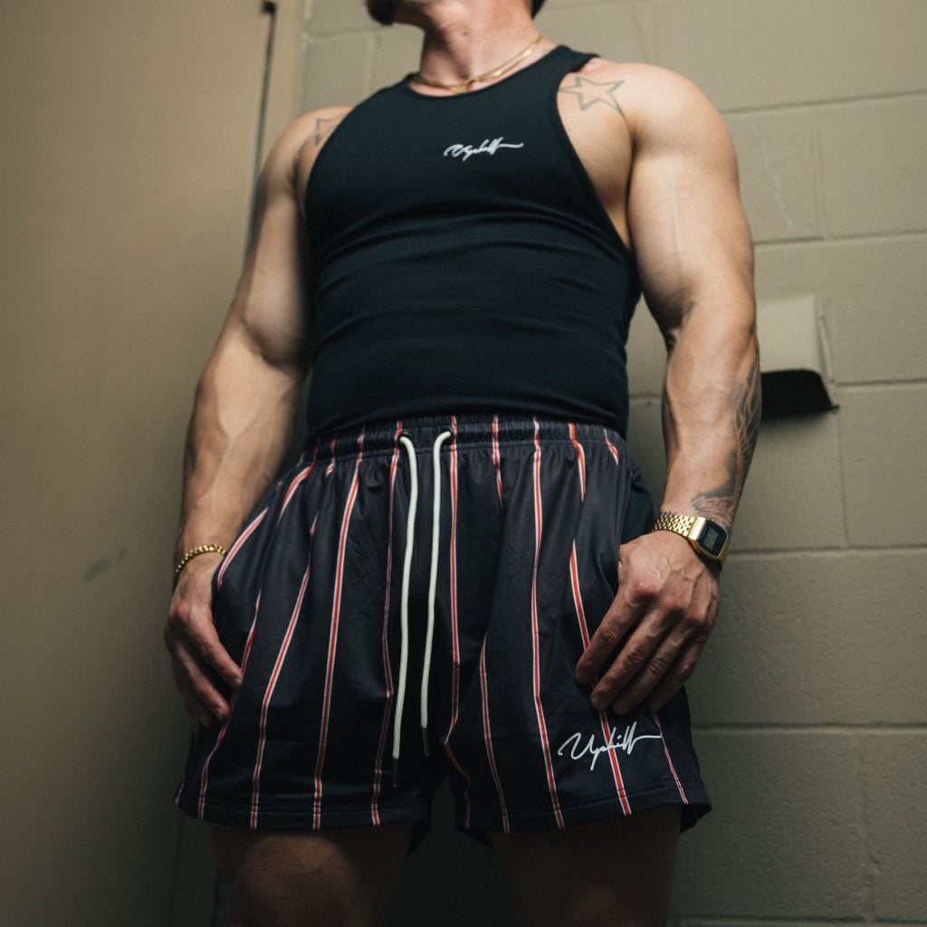 Pinstripe Shorts Black/Red