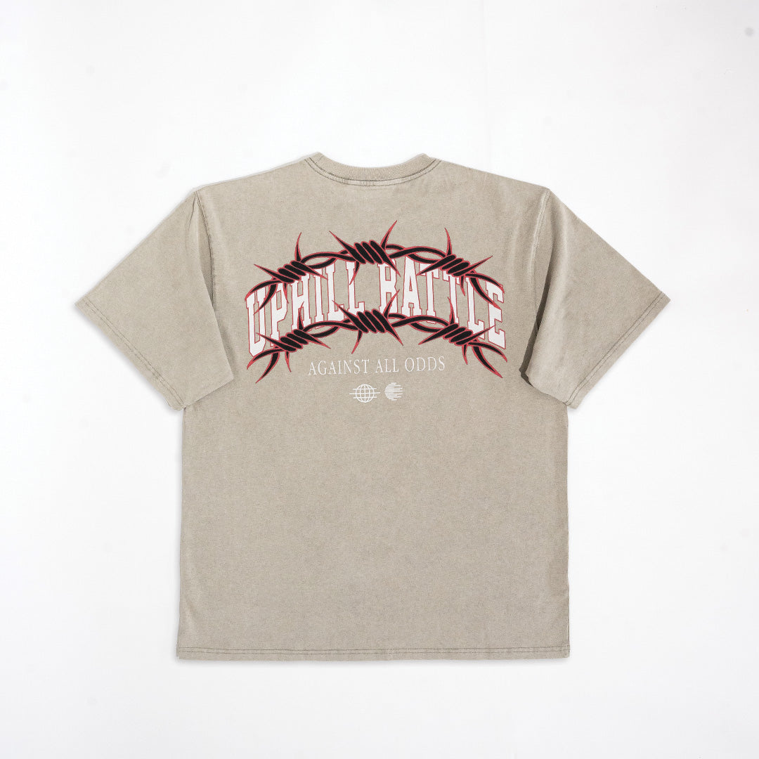 Barbed Wire Oversized Tee - Stone