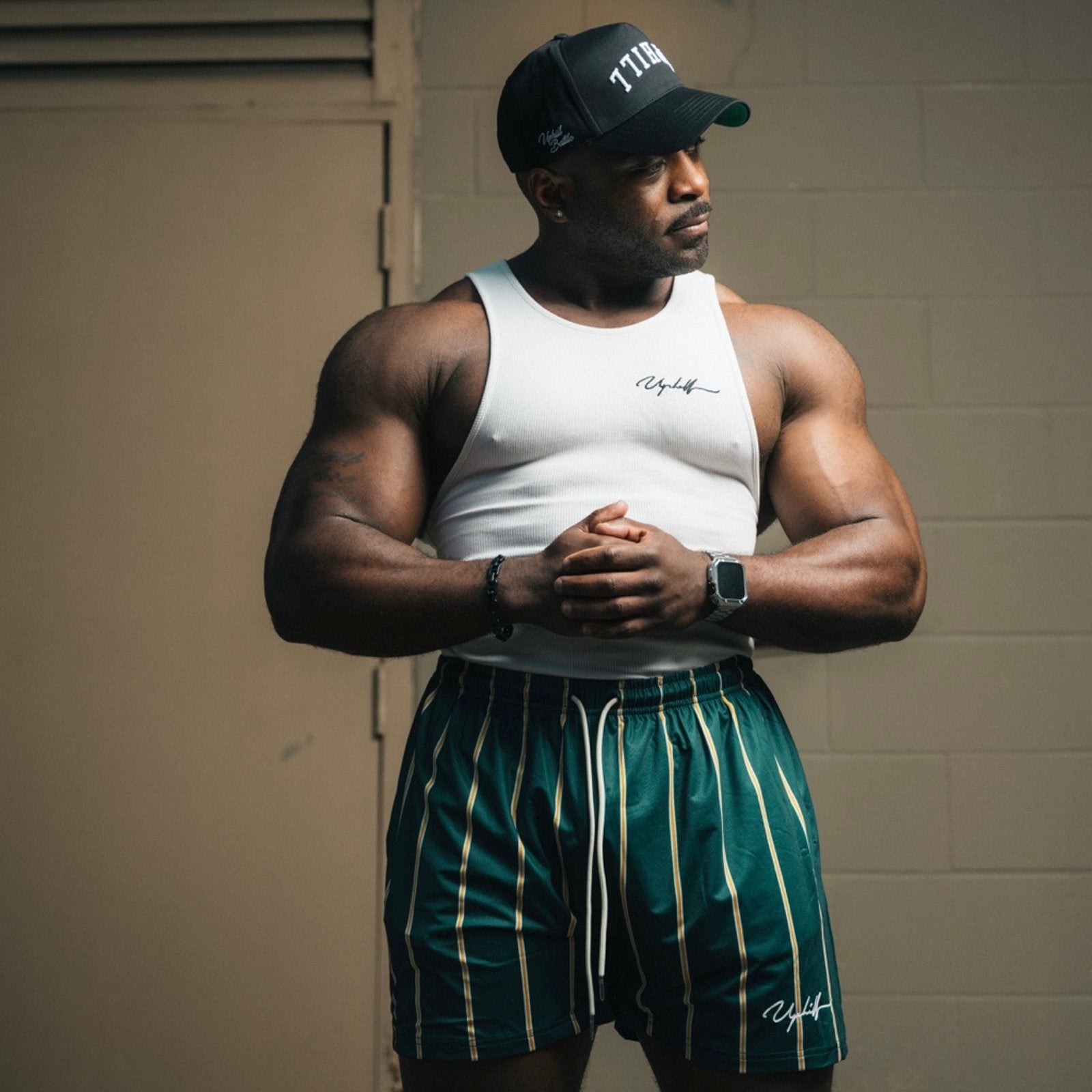 Pinstripe Shorts Green