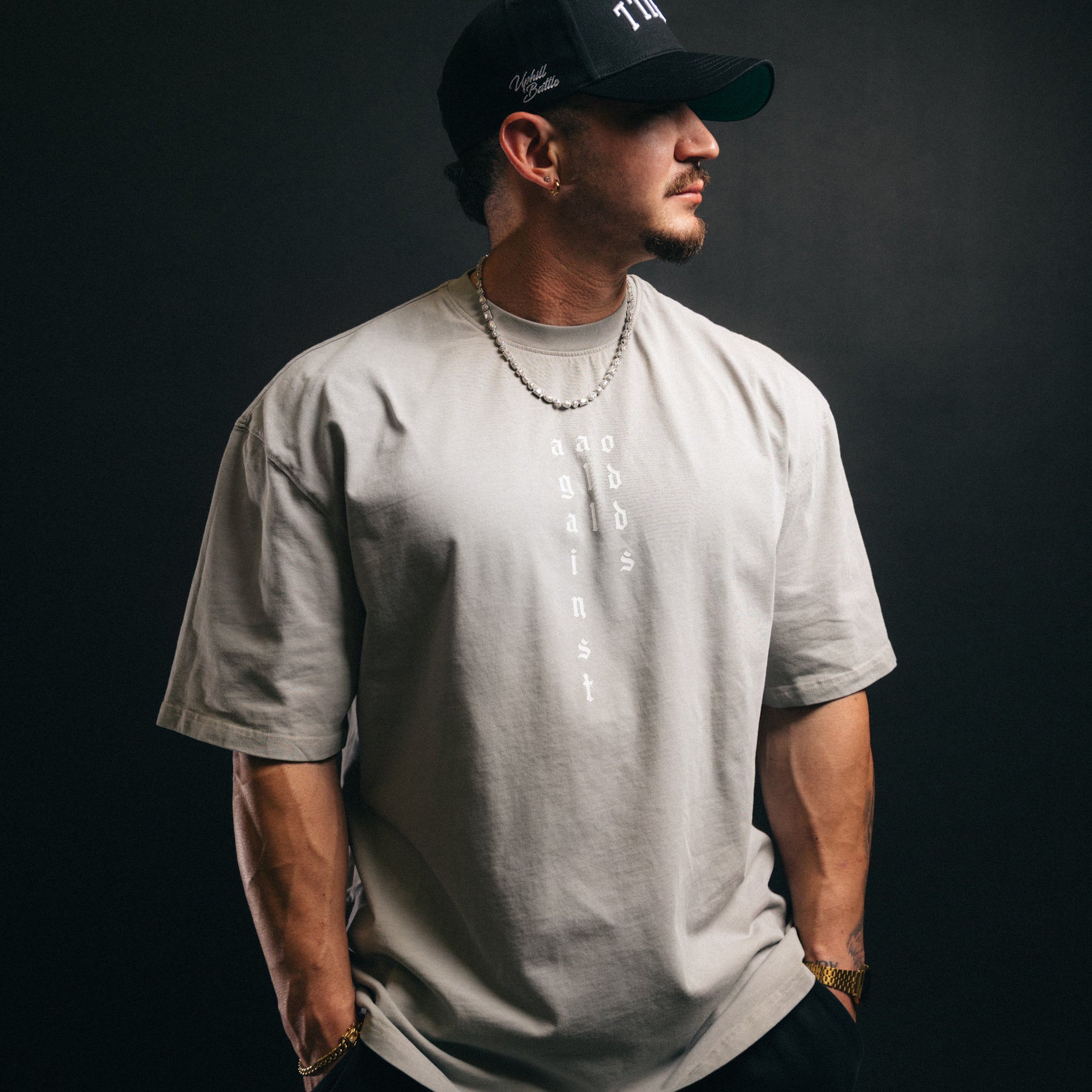 AAO Pillar Tee Concrete Grey